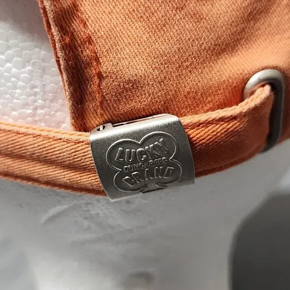 Lucky Brand 69 Orange Baseball Cap Hat Adj. Size Cotton Fairy Gypsy Whimsical - Picture 6 of 12